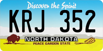 ND license plate KRJ352