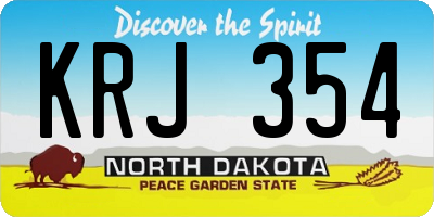 ND license plate KRJ354