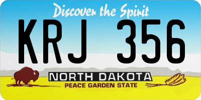 ND license plate KRJ356