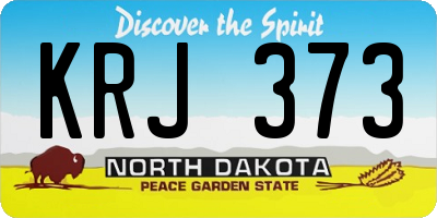 ND license plate KRJ373