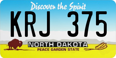 ND license plate KRJ375