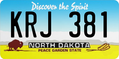 ND license plate KRJ381