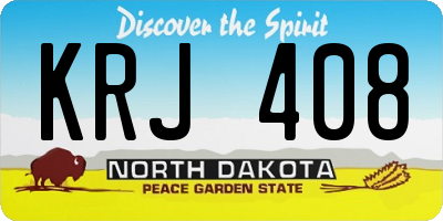 ND license plate KRJ408