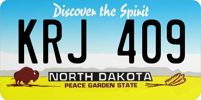 ND license plate KRJ409