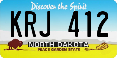 ND license plate KRJ412