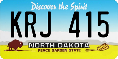 ND license plate KRJ415