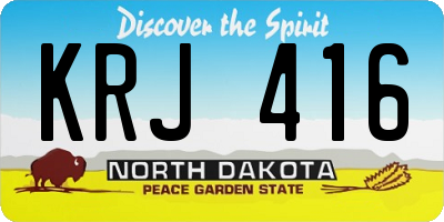 ND license plate KRJ416