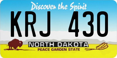 ND license plate KRJ430