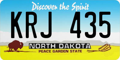 ND license plate KRJ435