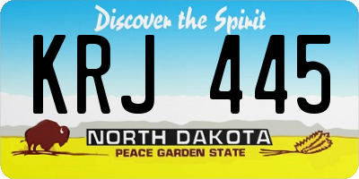 ND license plate KRJ445