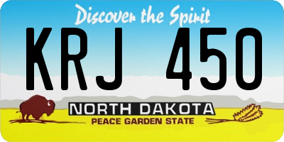 ND license plate KRJ450