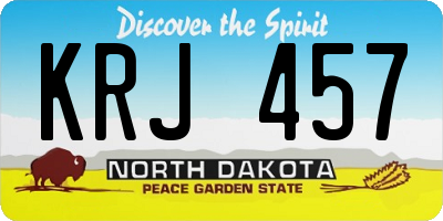 ND license plate KRJ457