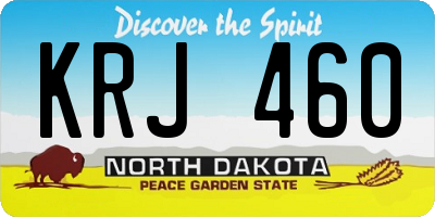 ND license plate KRJ460
