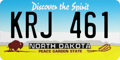 ND license plate KRJ461