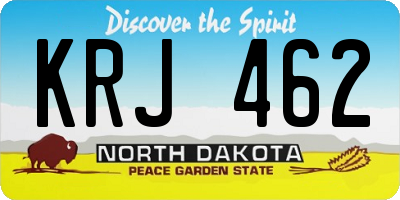 ND license plate KRJ462