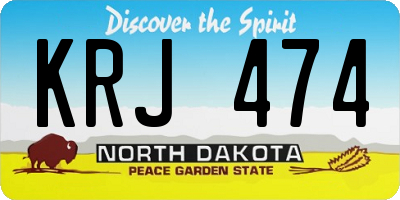 ND license plate KRJ474