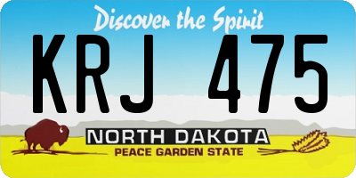 ND license plate KRJ475