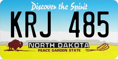 ND license plate KRJ485