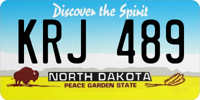 ND license plate KRJ489