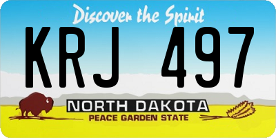 ND license plate KRJ497