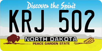 ND license plate KRJ502
