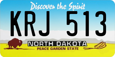 ND license plate KRJ513