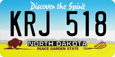 ND license plate KRJ518