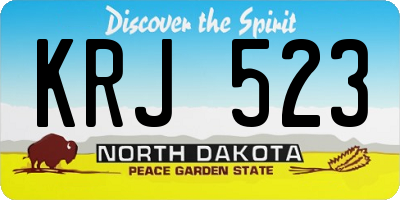 ND license plate KRJ523