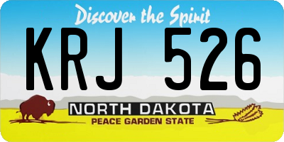 ND license plate KRJ526