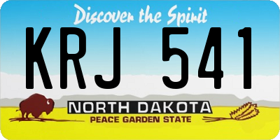 ND license plate KRJ541