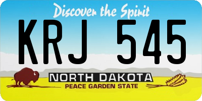 ND license plate KRJ545