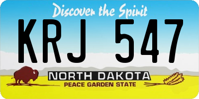 ND license plate KRJ547