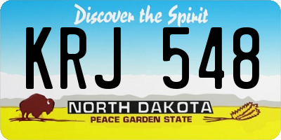 ND license plate KRJ548