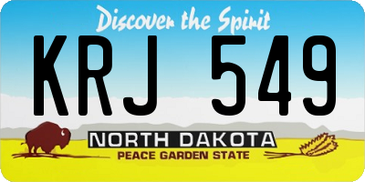 ND license plate KRJ549