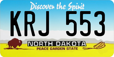ND license plate KRJ553