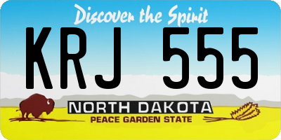 ND license plate KRJ555
