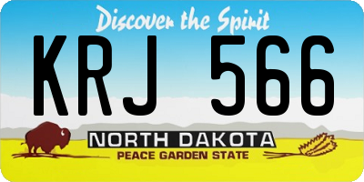 ND license plate KRJ566