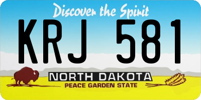 ND license plate KRJ581