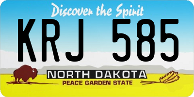 ND license plate KRJ585