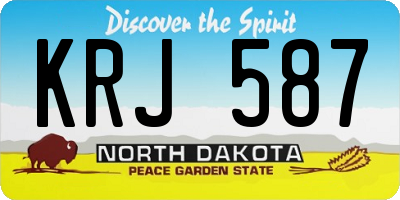 ND license plate KRJ587