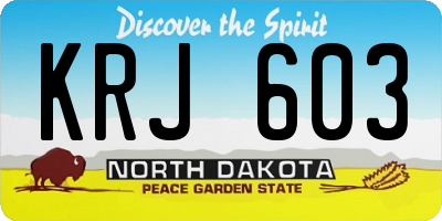 ND license plate KRJ603