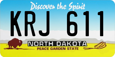 ND license plate KRJ611