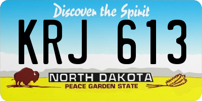 ND license plate KRJ613