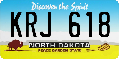 ND license plate KRJ618