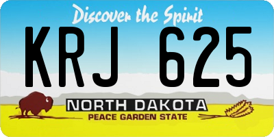 ND license plate KRJ625