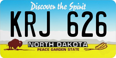 ND license plate KRJ626