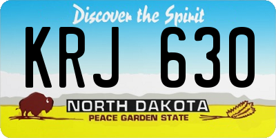 ND license plate KRJ630