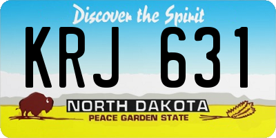 ND license plate KRJ631