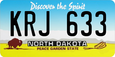ND license plate KRJ633