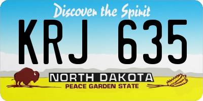 ND license plate KRJ635
